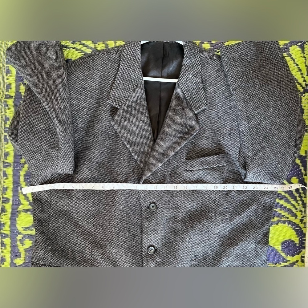 Vintage Protocol Pure Virgin Wool Gray Oversized Blazer Car Coat Jacket Men 48 - Picture 11 of 14